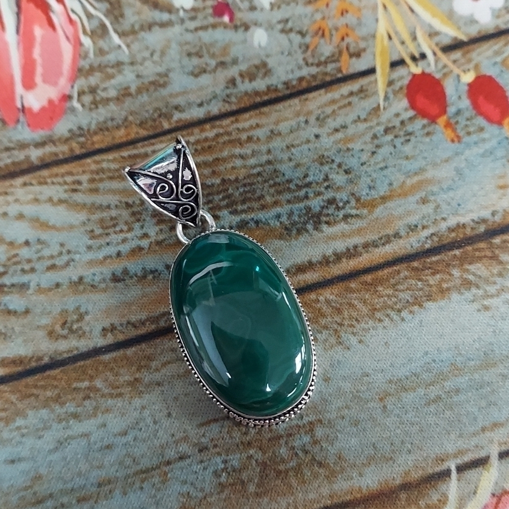 MALACHITE Sterling Silver Pendant